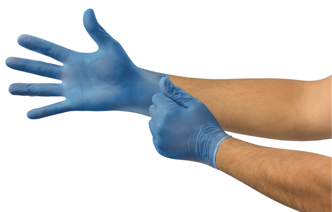 ANSELL V293 MICROFLEX Powder-Free Blue Vinyl Disposable Gloves (Box of 100)